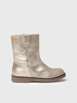 IRUN-PL - Women's leather ankle boot with silver finish
