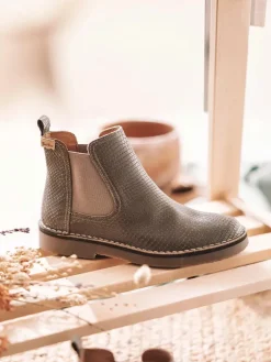 ISA-CC - Women's snake-effect leather boot in leather