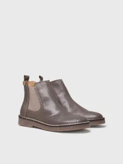 ISA-CC - Women's snake-effect leather boot in leather