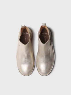 ISA-PL - Silver leather boot for women