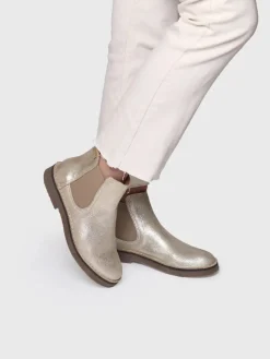 ISA-PL - Silver leather boot for women