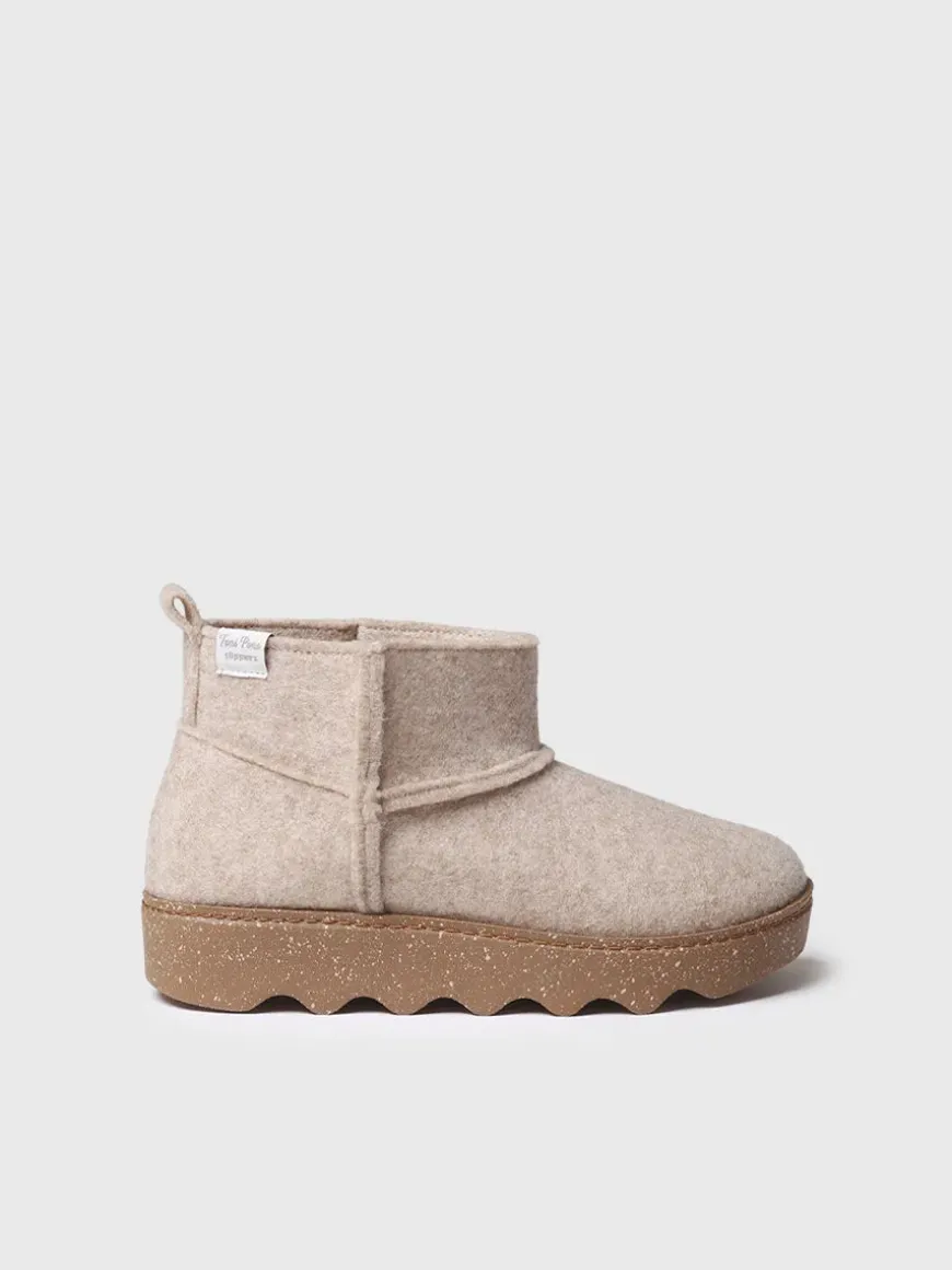 JIANA-FR - Women's high-top slipper in recycled felt