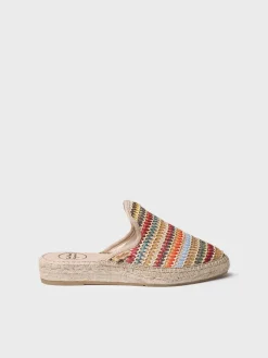 JUNE-MA - Women's espadrille-type slipper in multicoloured raffia