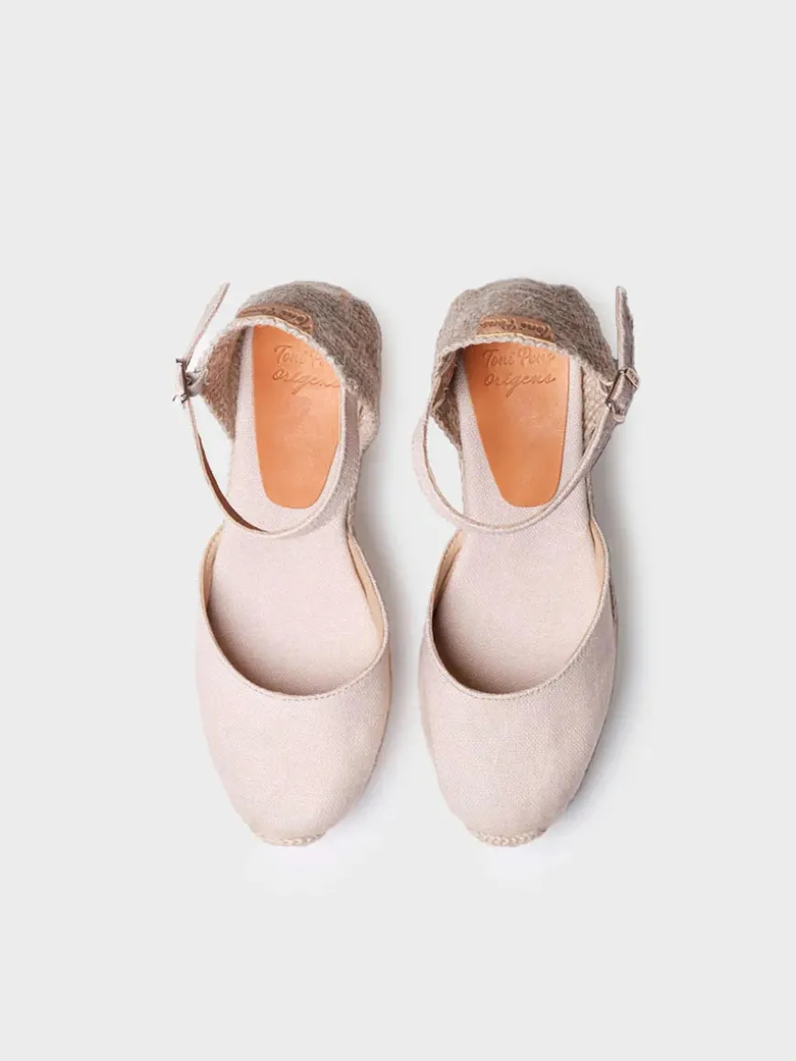 LAIA-NT - Women's linen wedge espadrilles