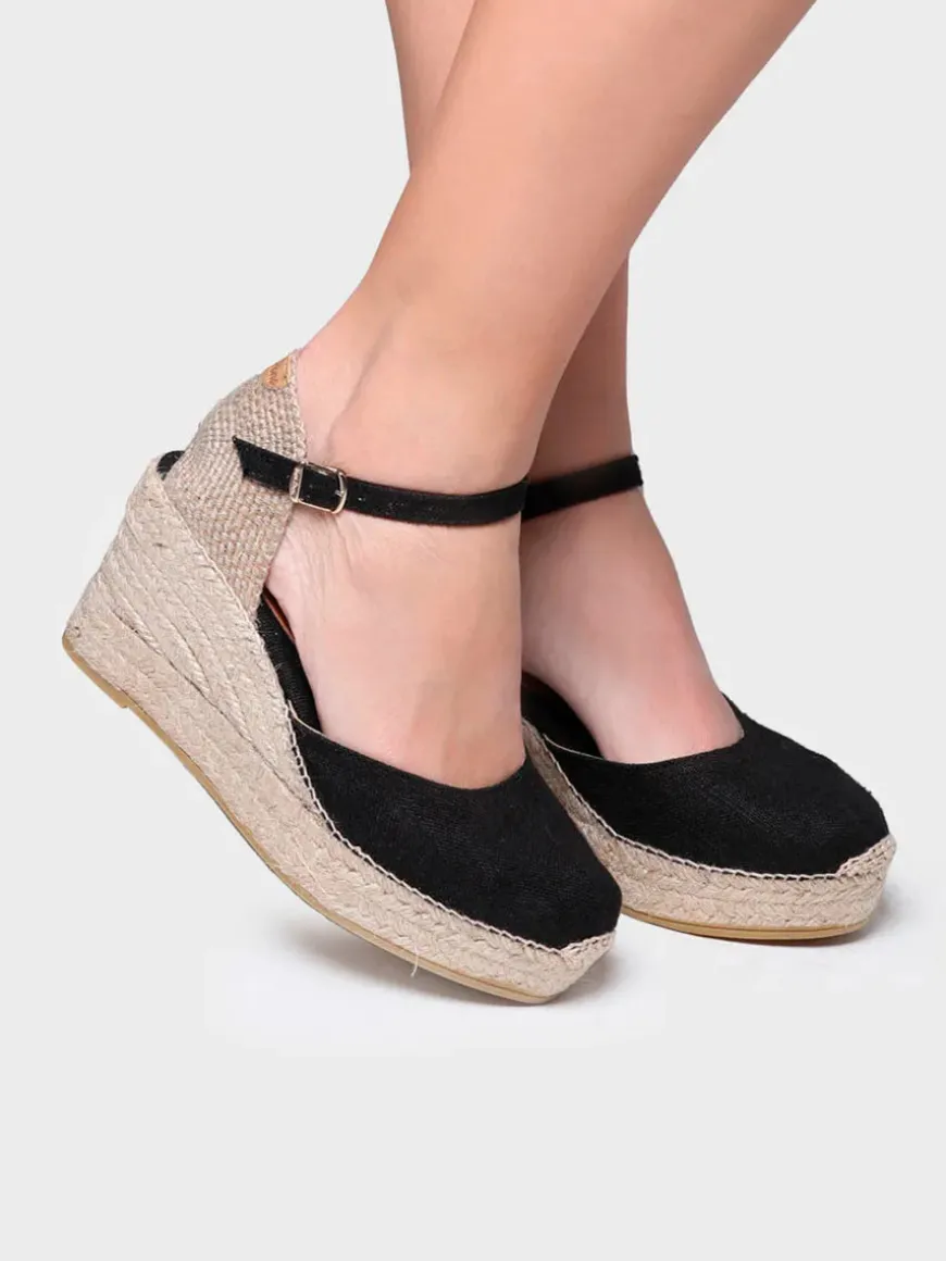LAIA-NT - Women's linen wedge espadrilles