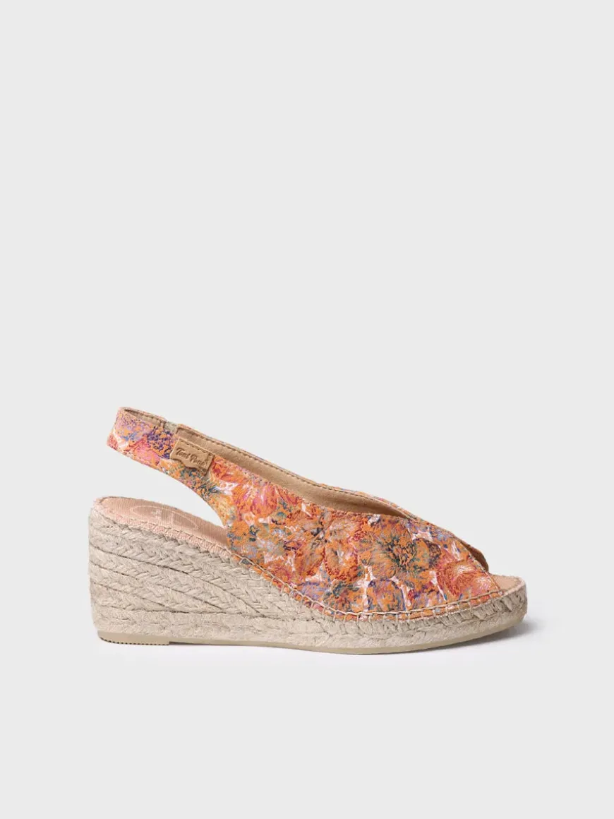 LAILA-LL - Women's multicolour leather peep toe espadrille