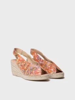 LAILA-LL - Women's multicolour leather peep toe espadrille