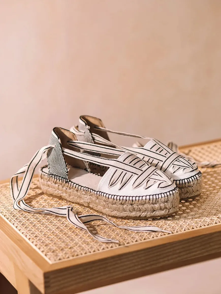 LIONETTE - Flat espadrille for women with straps - LIONETTE