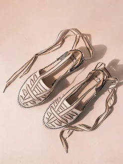 LIONETTE - Flat espadrille for women with straps - LIONETTE