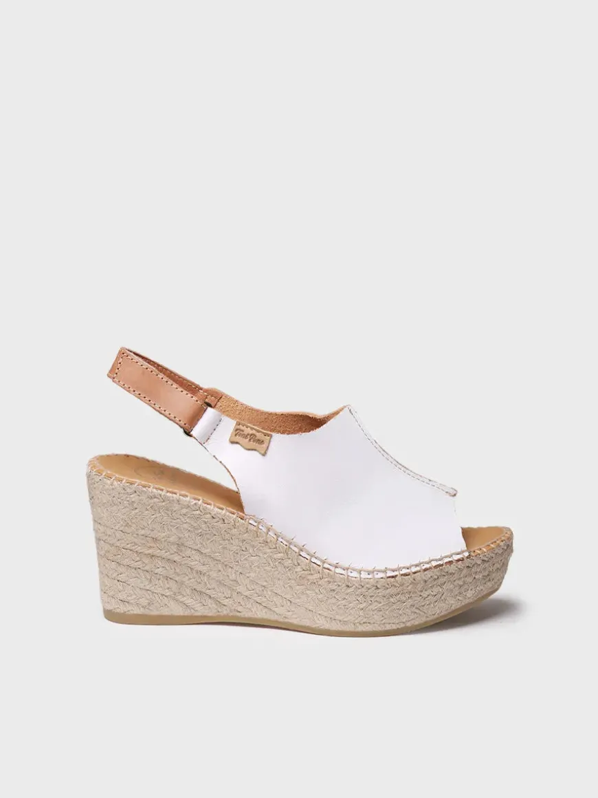 LUGANO-P - Women's leather espadrille with wedge and velcro closure