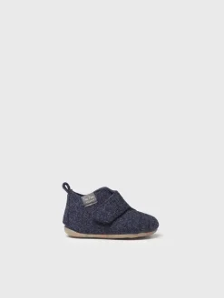 LUMI-FR - Slippers for children and babies in recycled navy blue felt