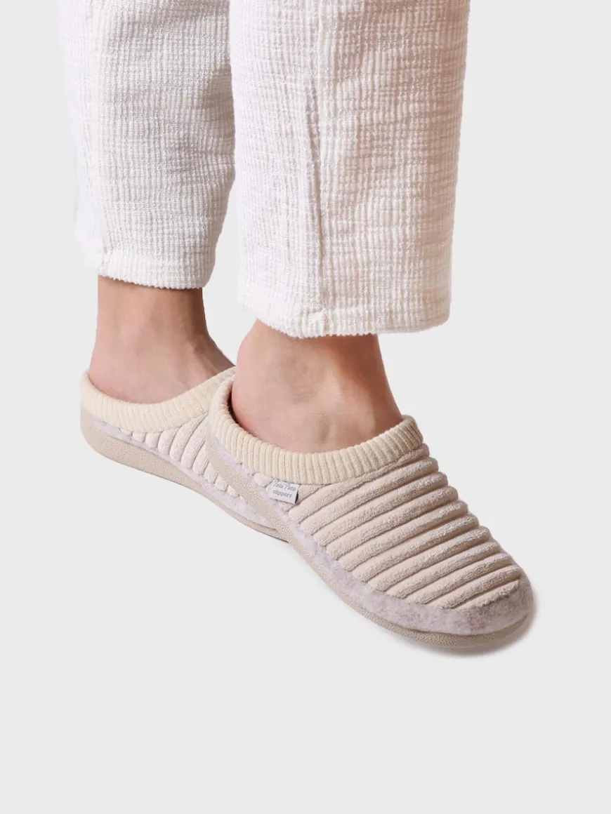 MALU-OD - Women's clog-style slipper in felt and synthetic fur