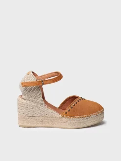 MANILA - Women's leather espadrille with wedge and studs