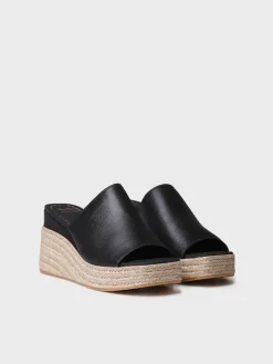 MARLENE - Women's backless espadrille in suede with wedge