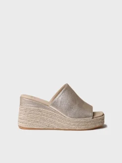 MARLENE - Women's backless espadrille in suede with wedge