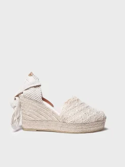 MARTINA - High wedge espadrilles with ribbons