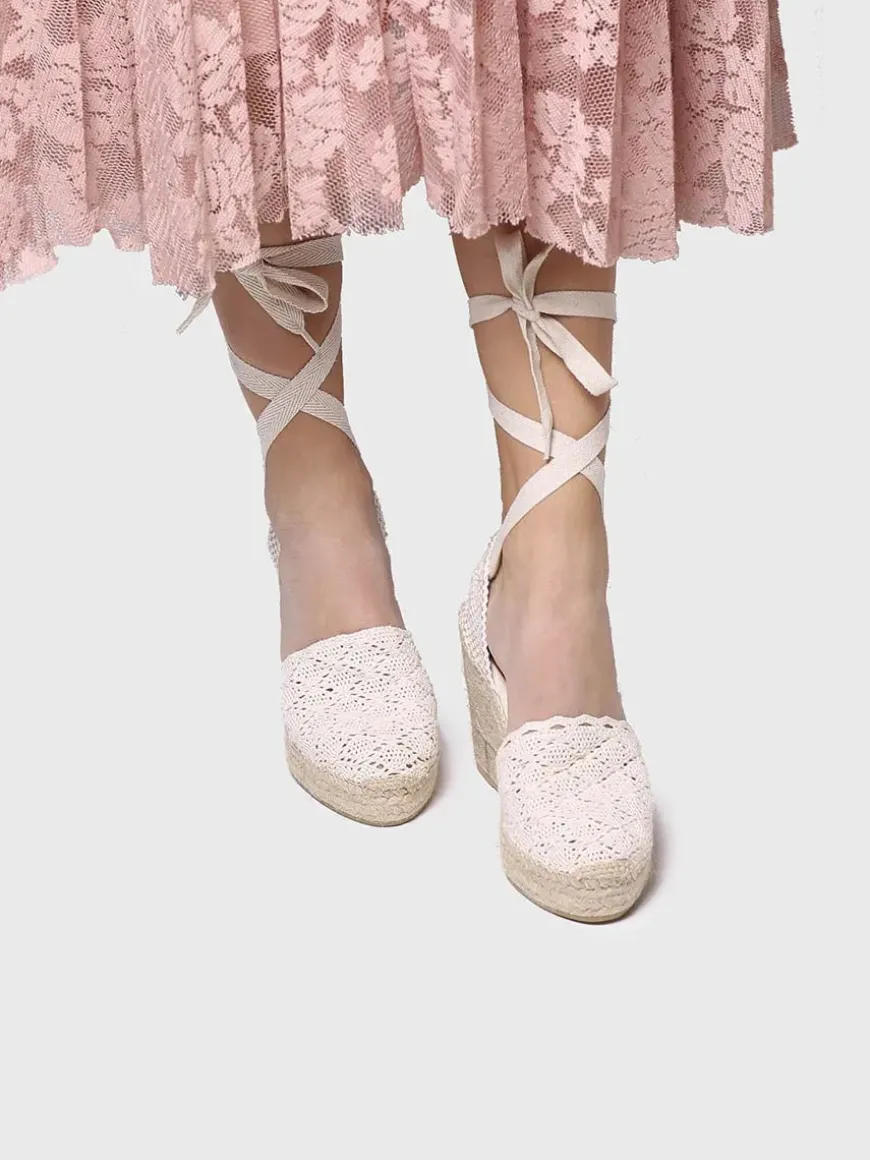 MARTINA - High wedge espadrilles with ribbons