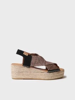 MASAI - Women's espadrille with wedge and multicolour elastic straps