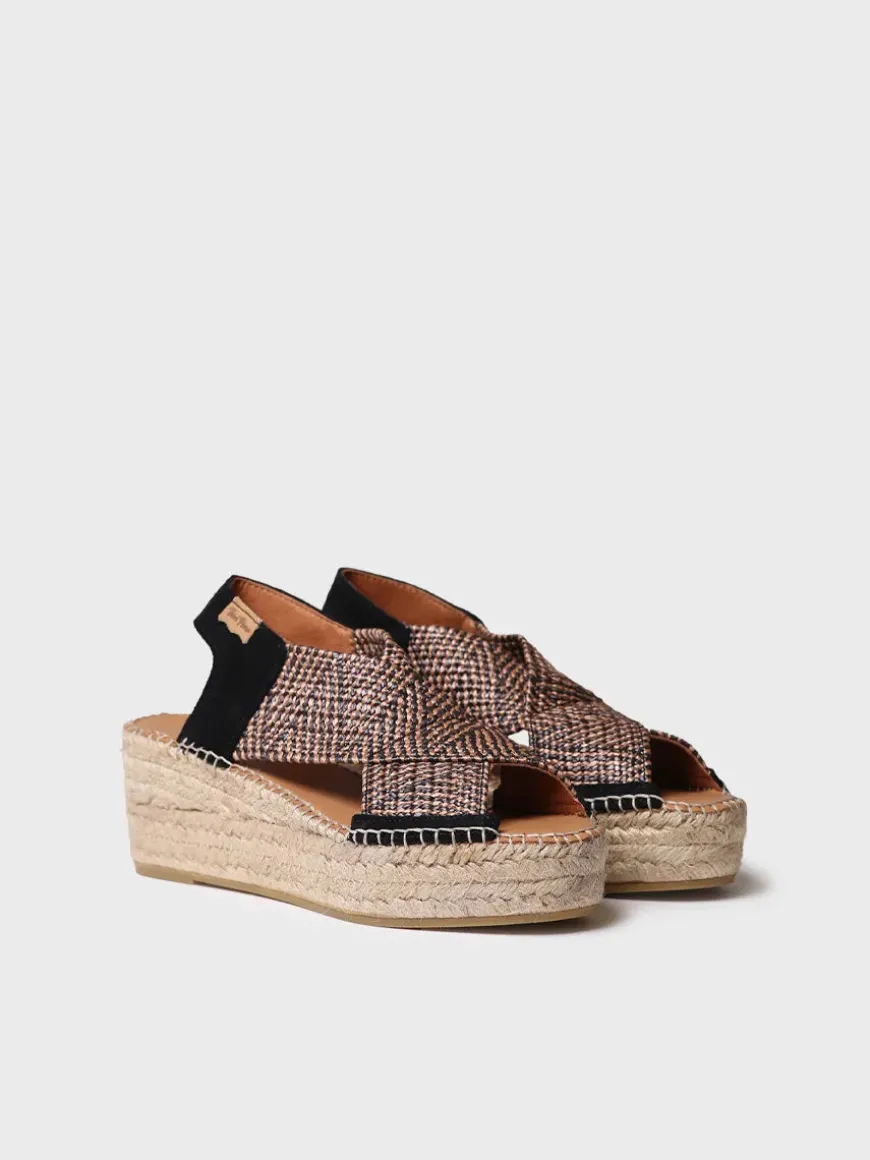MASAI - Women's espadrille with wedge and multicolour elastic straps
