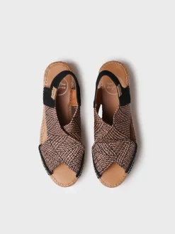 MASAI - Women's espadrille with wedge and multicolour elastic straps