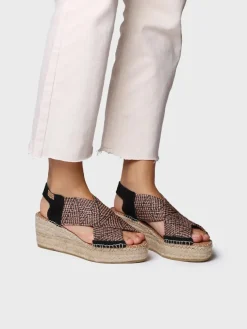 MASAI - Women's espadrille with wedge and multicolour elastic straps