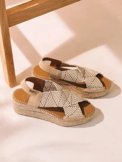 MASAI - Women's espadrille with wedge and multicolour elastic straps
