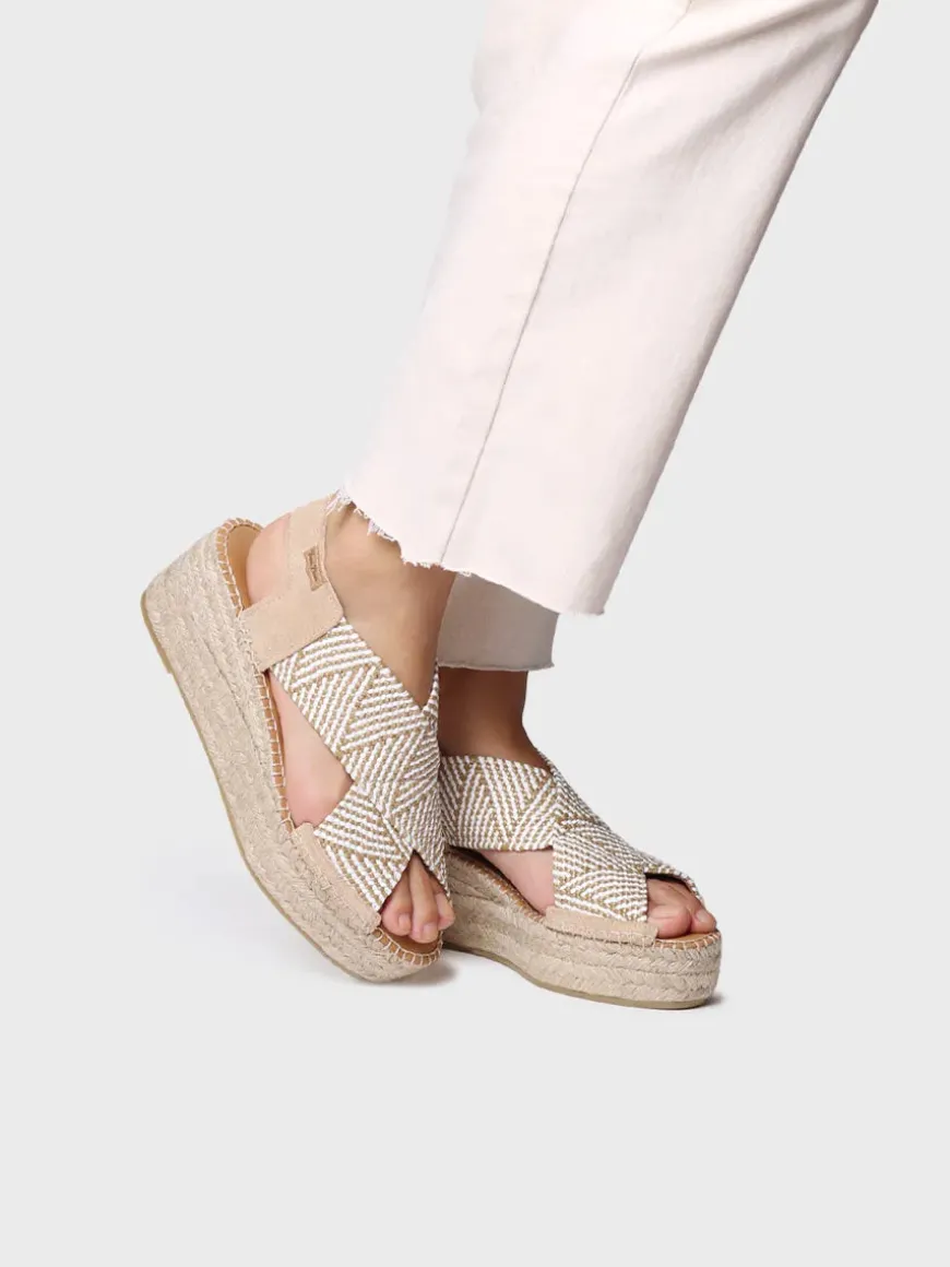 MASAI - Women's espadrille with wedge and multicolour elastic straps