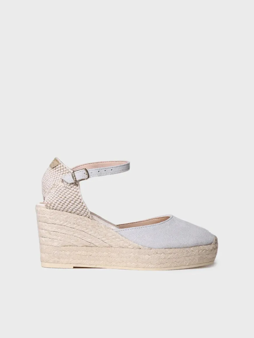 MATILDA - Split leather espadrilles with wedge for brides - MATILDA