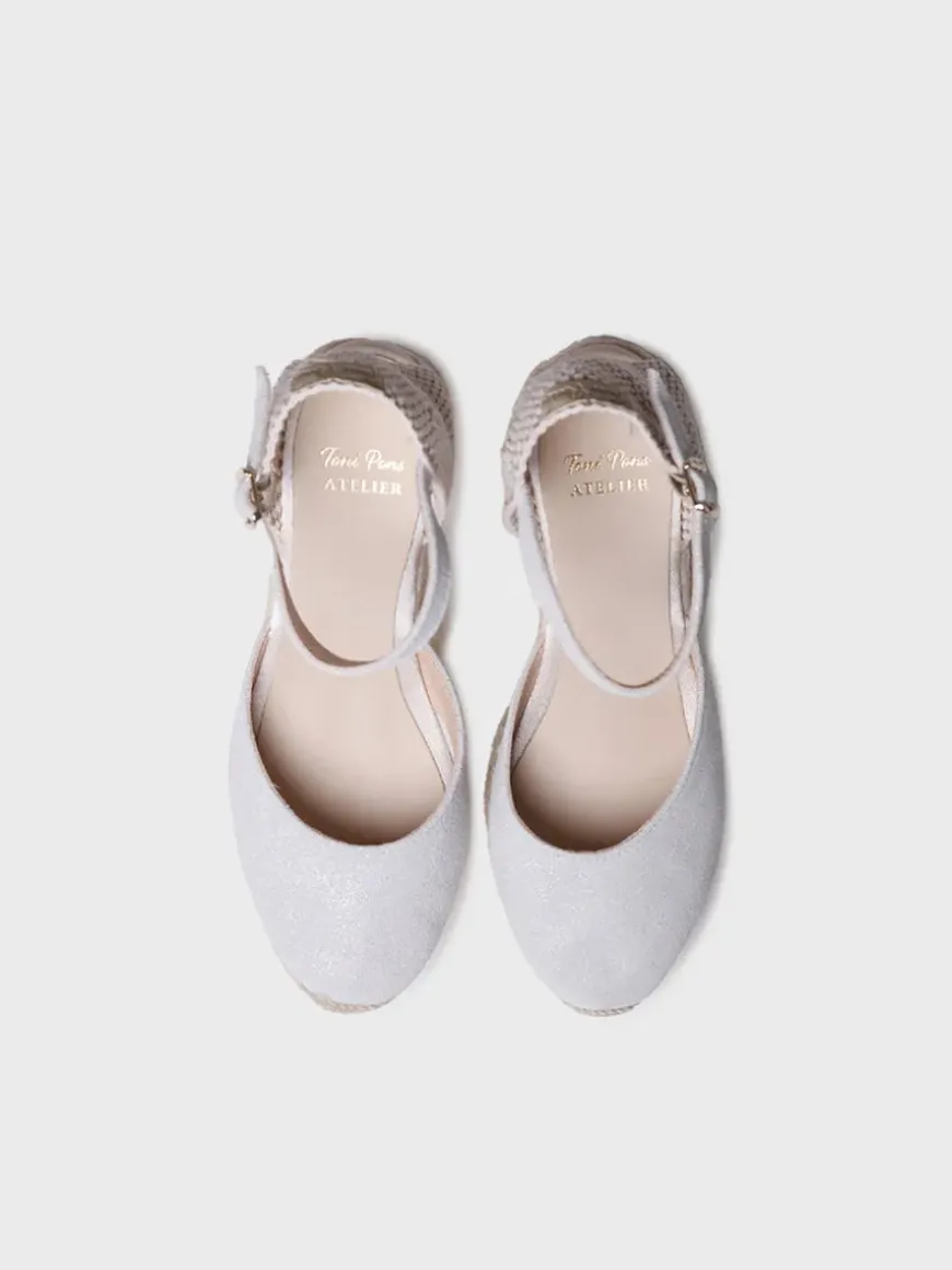 MATILDA - Split leather espadrilles with wedge for brides - MATILDA