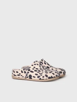 MAUI-NM - felt clog-type slipper for women with polka dots