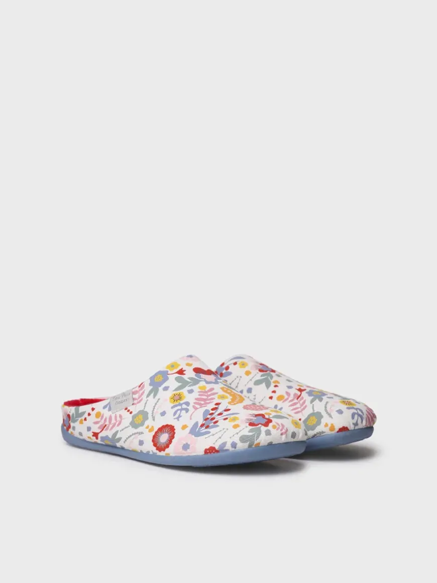 MIMI-TJ - Women's clog-type house slipper in printed cotton