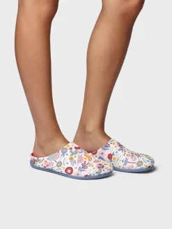 MIMI-TJ - Women's clog-type house slipper in printed cotton