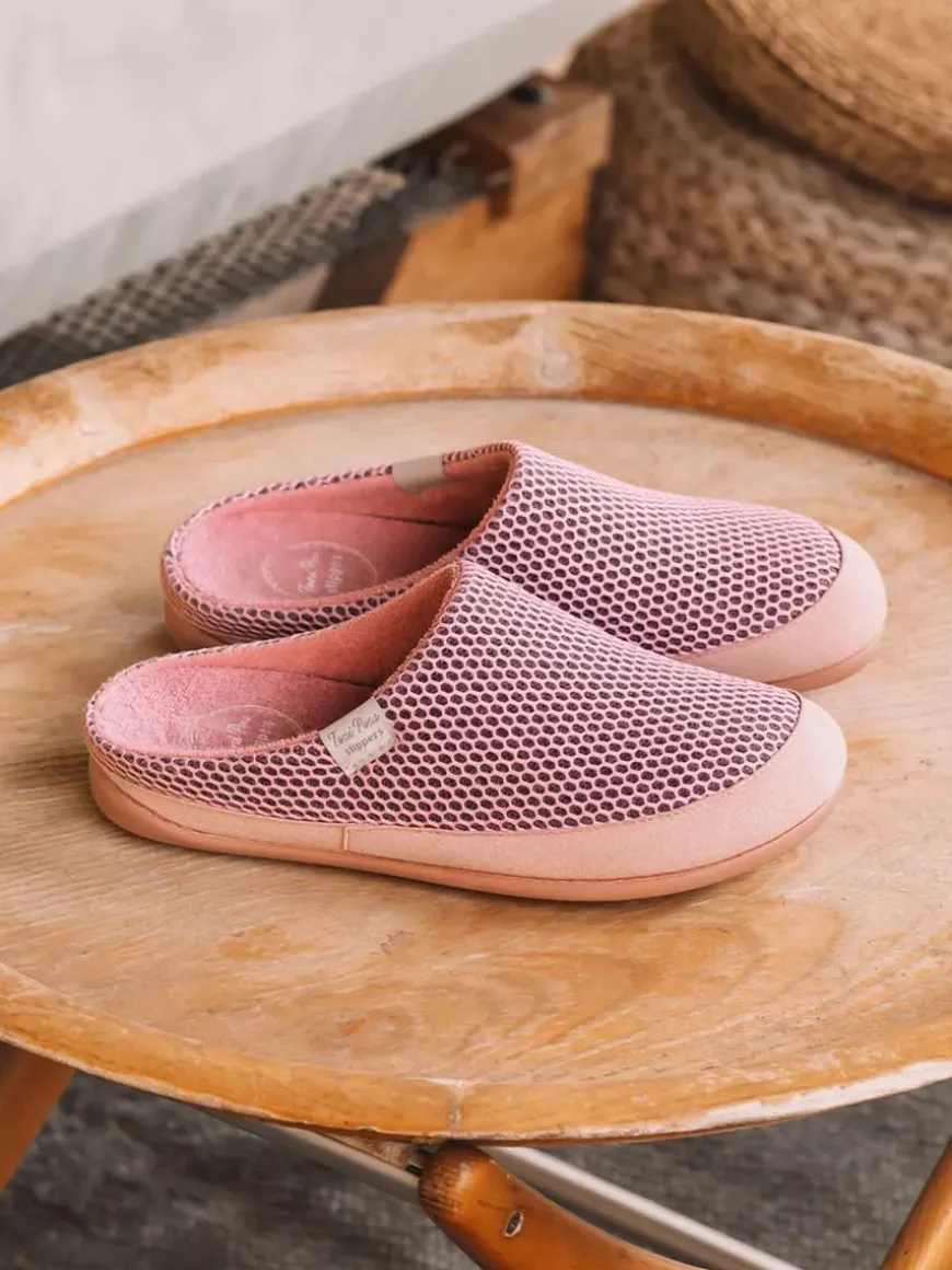 MINA-GC - Women's clog-type house slipper in mesh-like fabric