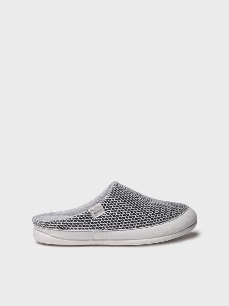 MINA-GC - Women's clog-type house slipper in mesh-like fabric
