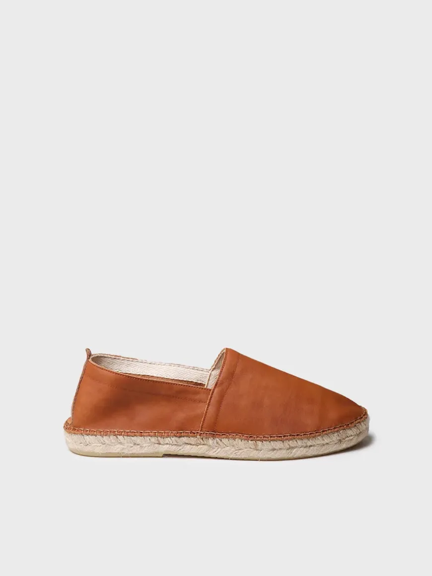 MINO - Closed men's espadrille in leather with jute sole