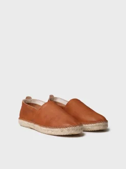 MINO - Closed men's espadrille in leather with jute sole