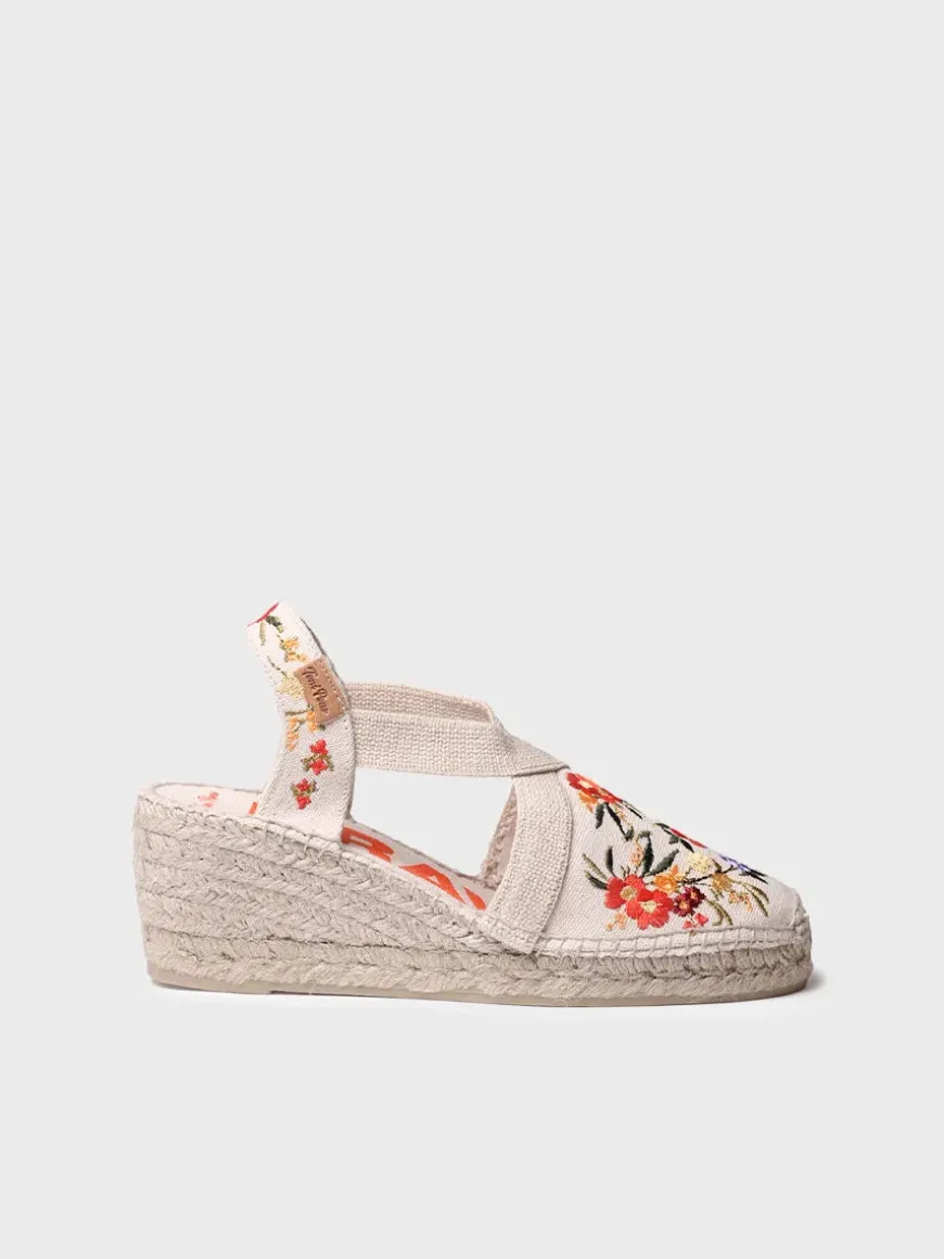 MONTJOI - Women's wedge espadrilles with multicoloured embroidery