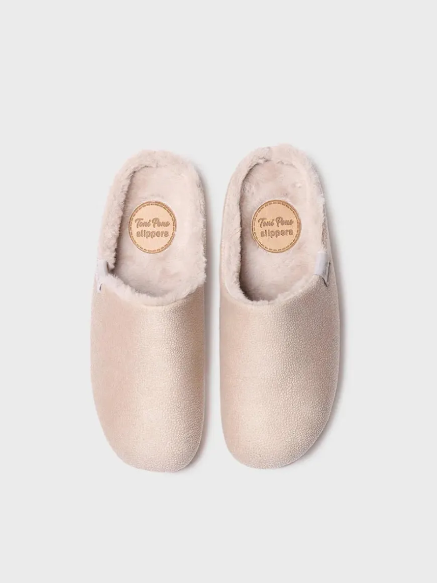 MOSUL-BD - Women's house slipper made of brown fabric
