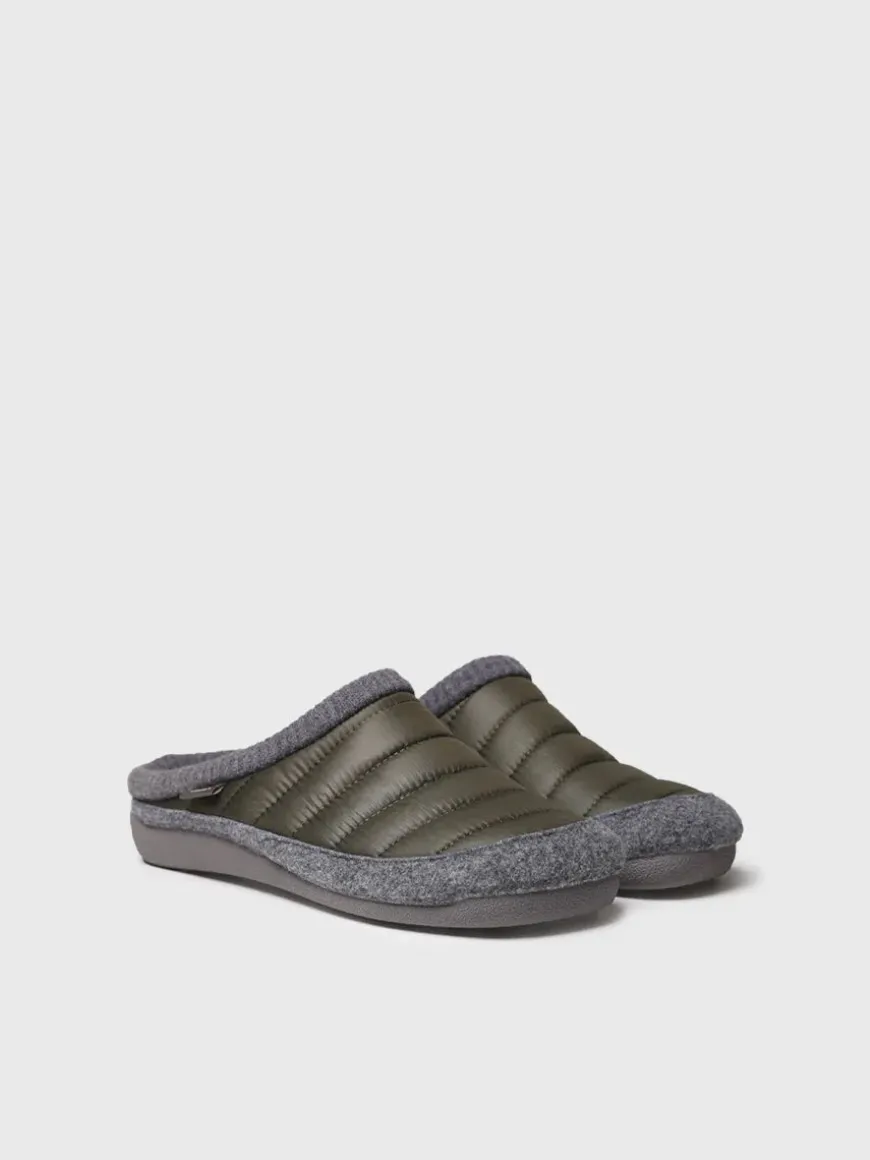 NIX-TK - Clog-style slipper in padded fabric and felt