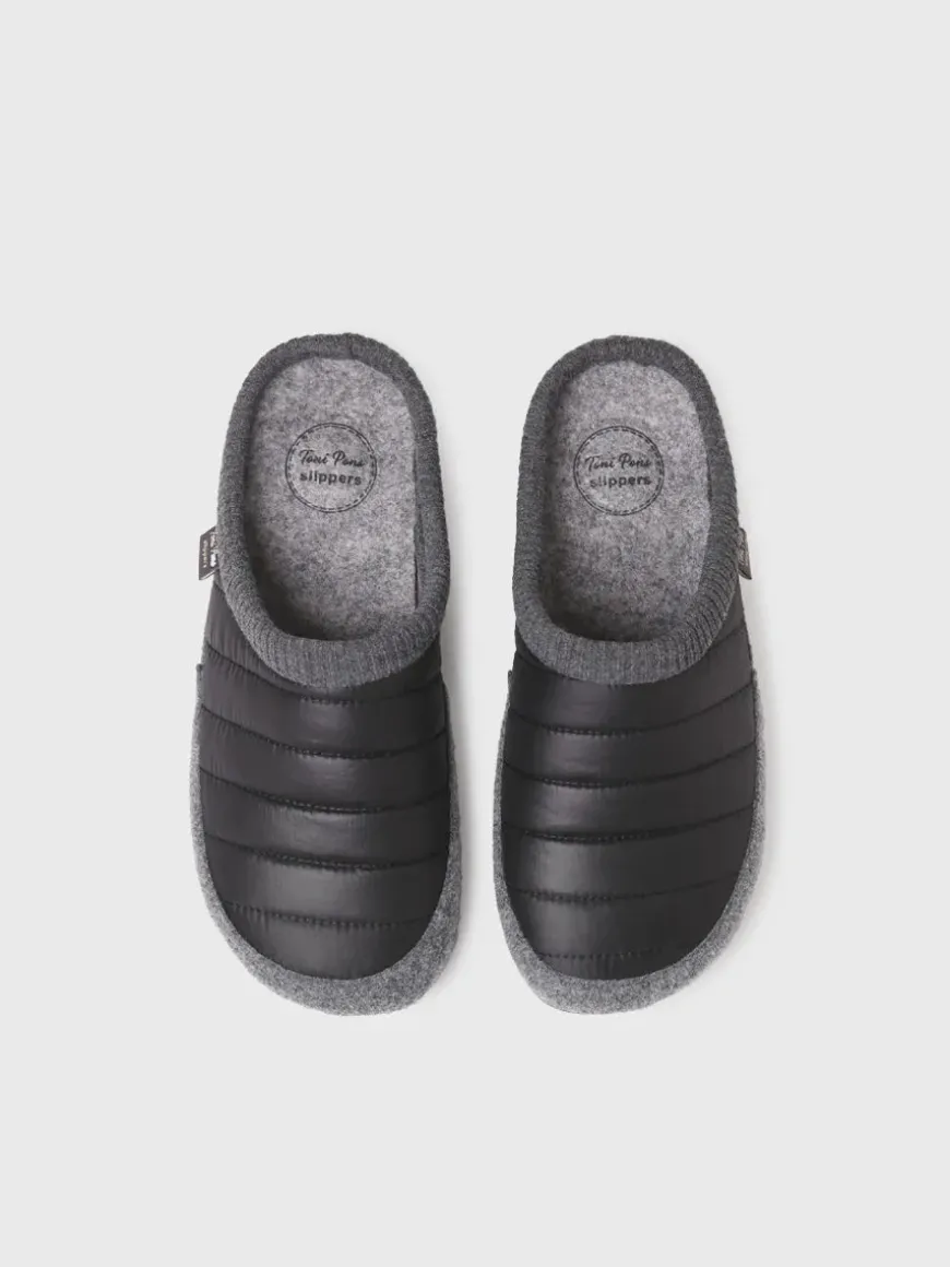NIX-TK - Clog-style slipper in padded fabric and felt