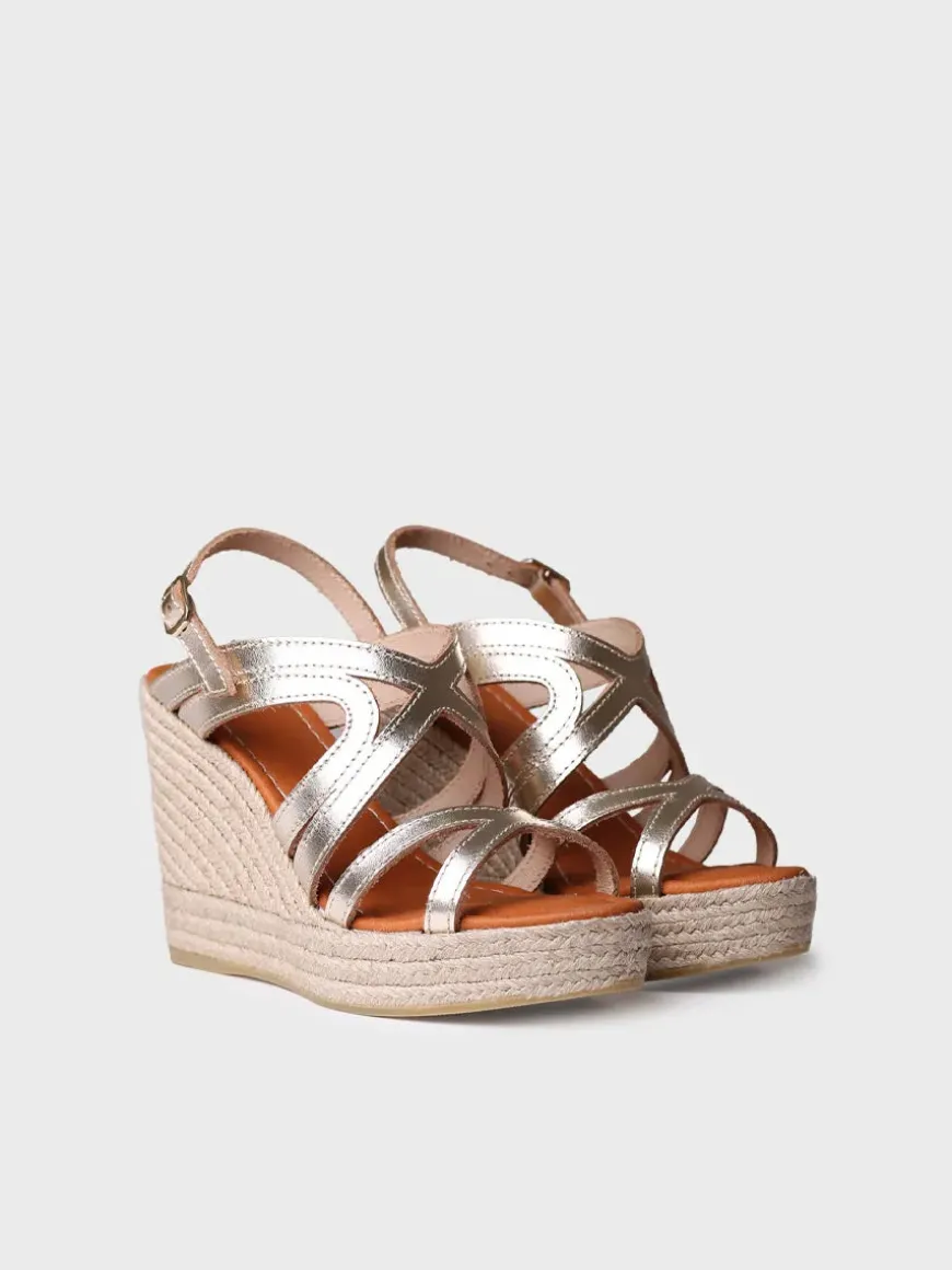 OLIMPIA - High wedge sandal in leather