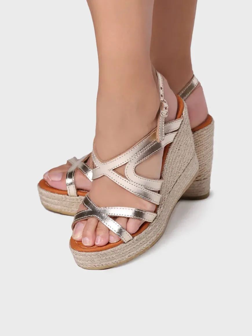 OLIMPIA - High wedge sandal in leather