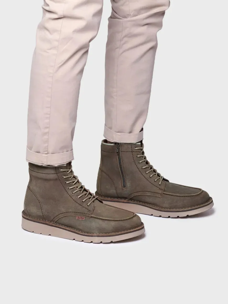 ORIOL-SW - Men's leather boot with laces