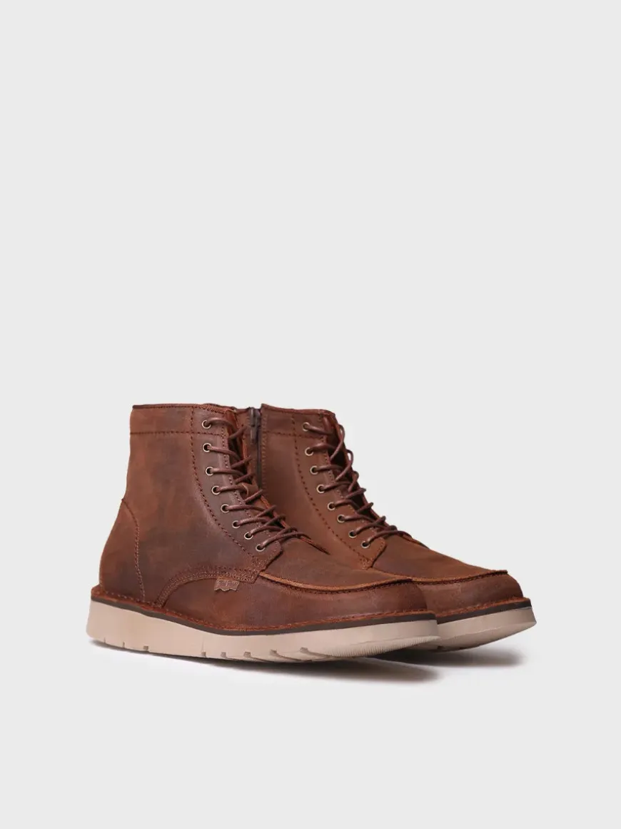 ORIOL-SW - Men's leather boot with laces