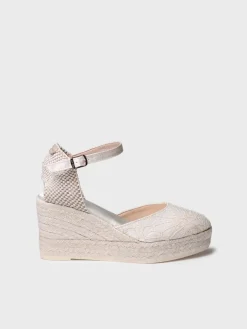 ORQUIDIA - Bridal wedge espadrilles in satin