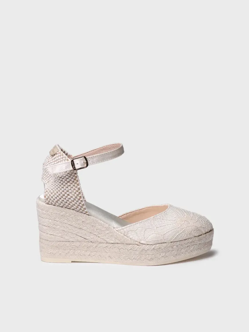 ORQUIDIA - Bridal wedge espadrilles in satin