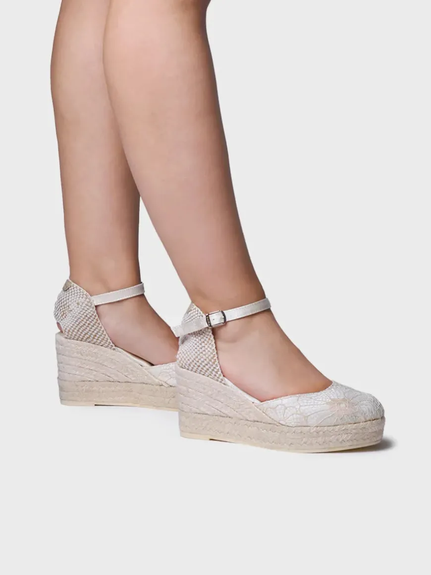 ORQUIDIA - Bridal wedge espadrilles in satin