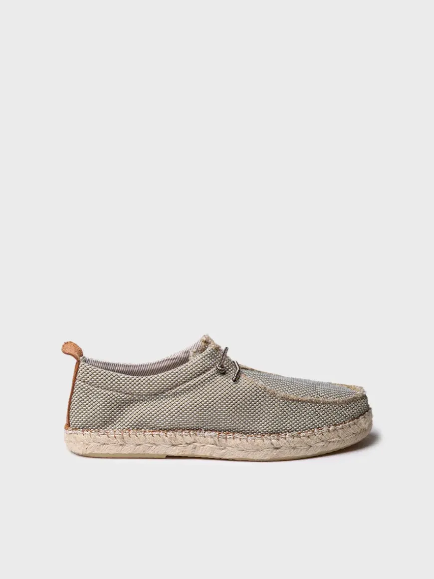 OSCAR - Men's espadrille in mesh-like fabric with laces