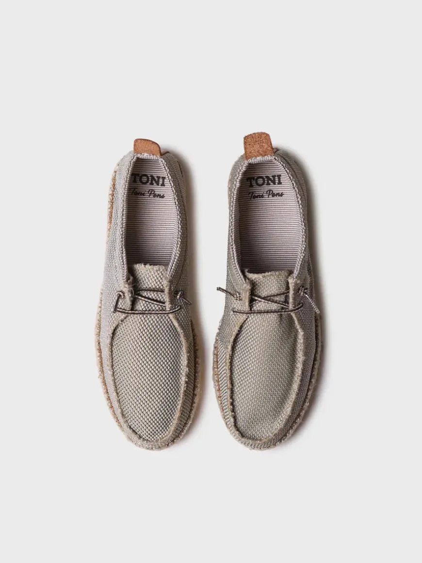 OSCAR - Men's espadrille in mesh-like fabric with laces