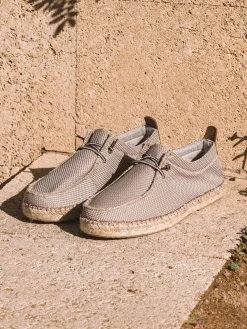 OSCAR - Men's espadrille in mesh-like fabric with laces